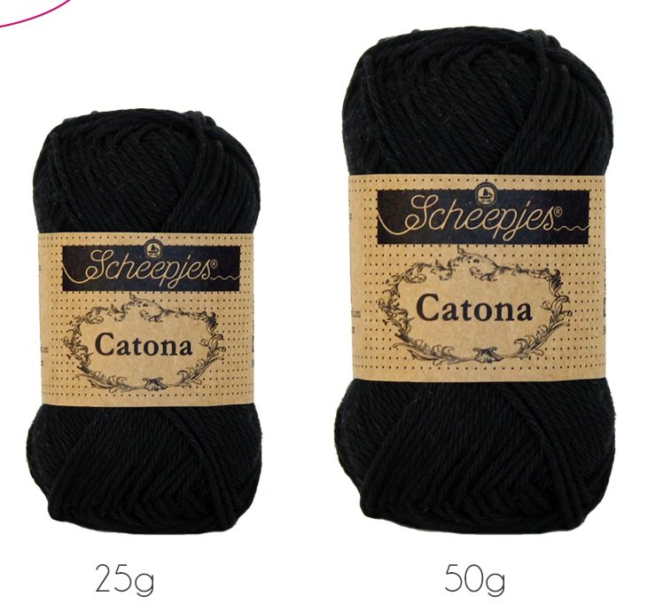 Scheepjes Catona, Baumwolle, 50g/125m, 110 schwarz