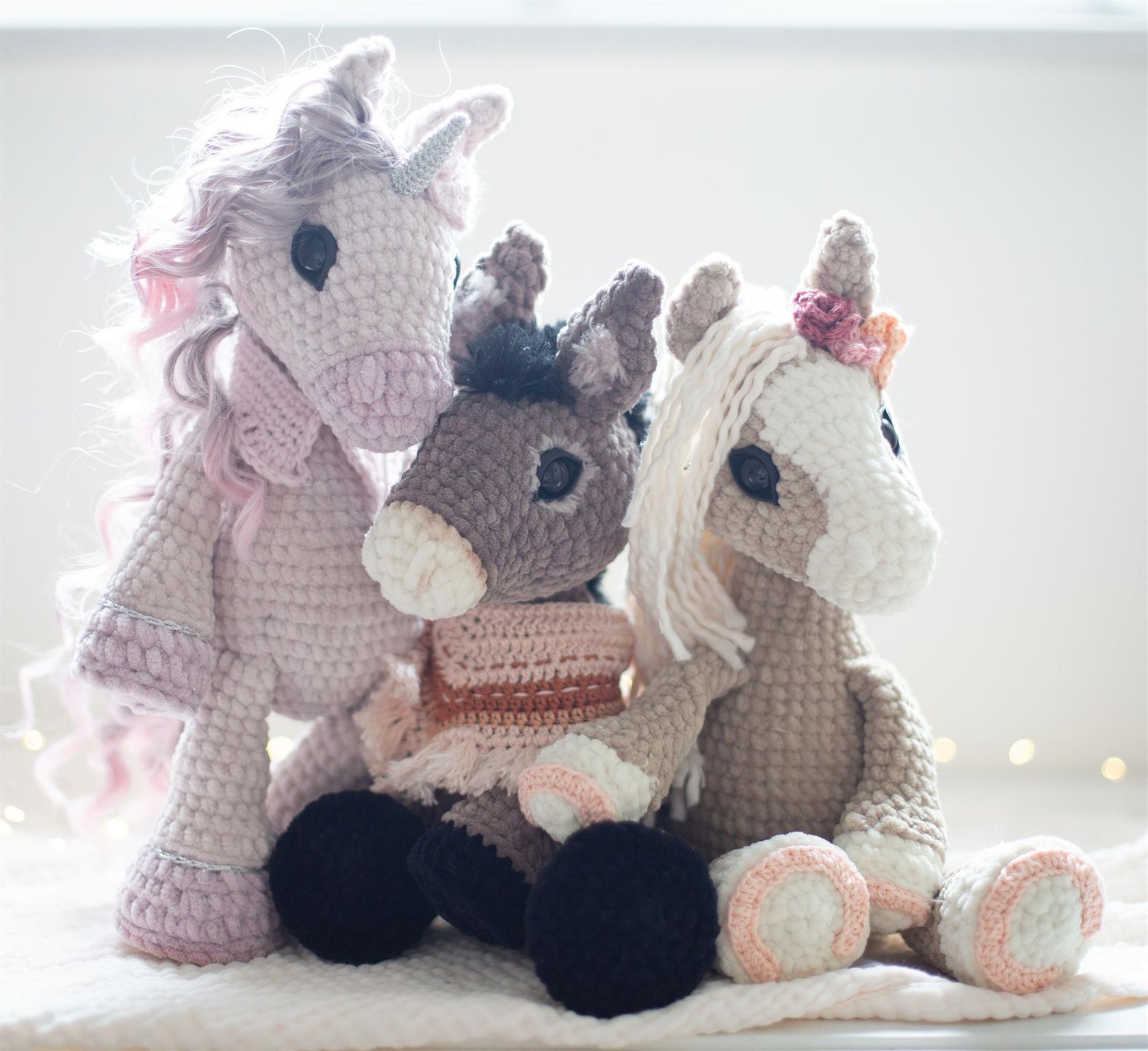 3 x PDF ENGLISH Crochet patterns, Unicorn, Horse/Pony, Donkey by leami