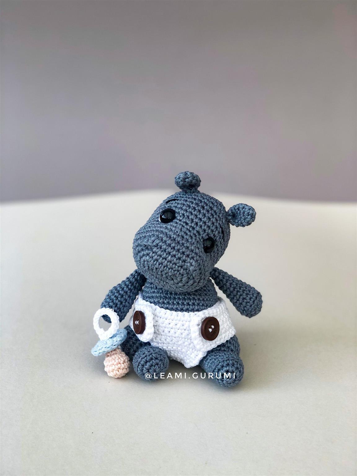 PDF + 3 videos Crochet Pattern ENGLISH Hippo Hena by leami