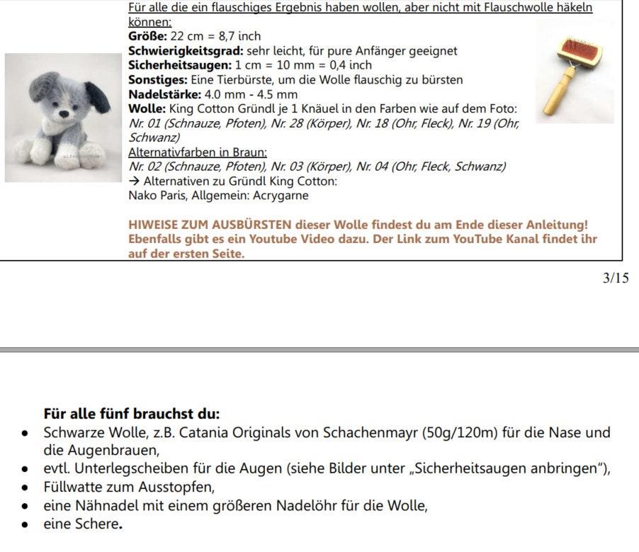 PDF Häkelanleitung für den Welpen/Hund Milo von leami