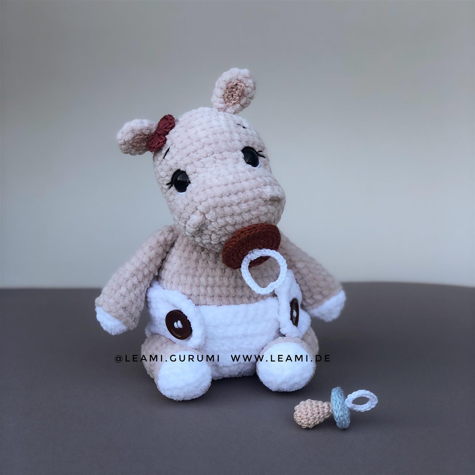 PDF + 3 videos Crochet Pattern ENGLISH Hippo Hena by leami