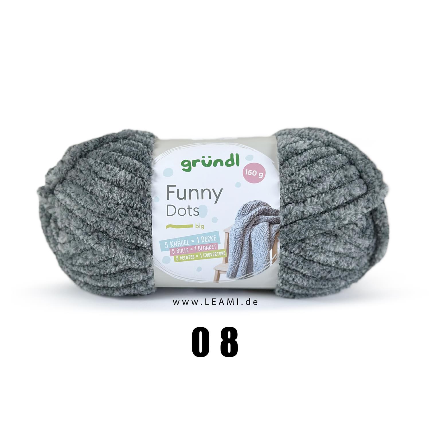 Gründl Funny Dots (150g/60m) 08 anthrazit-schwarz