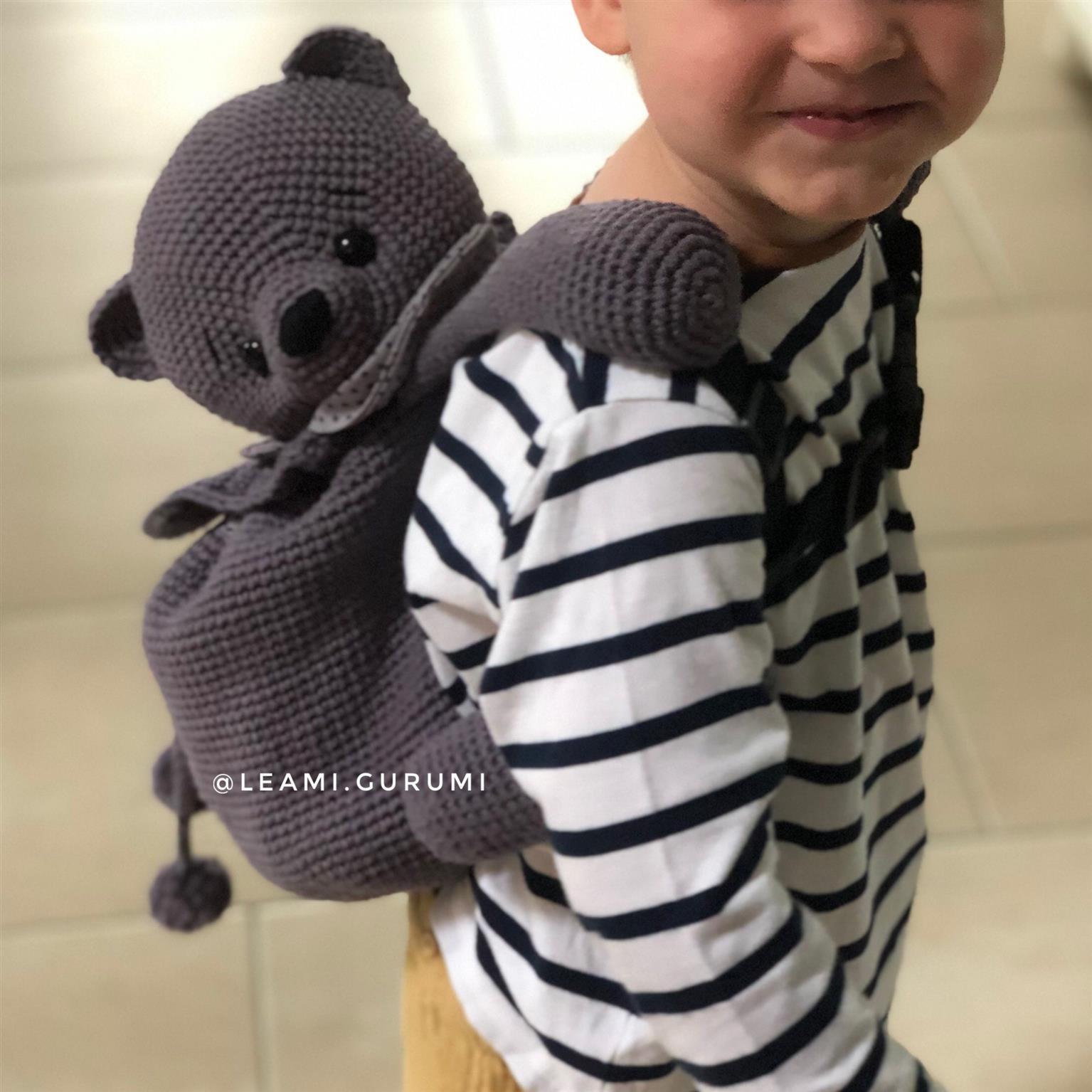 PDF ENGLISH Backpack Teddy Micha, crochet pattern by leami