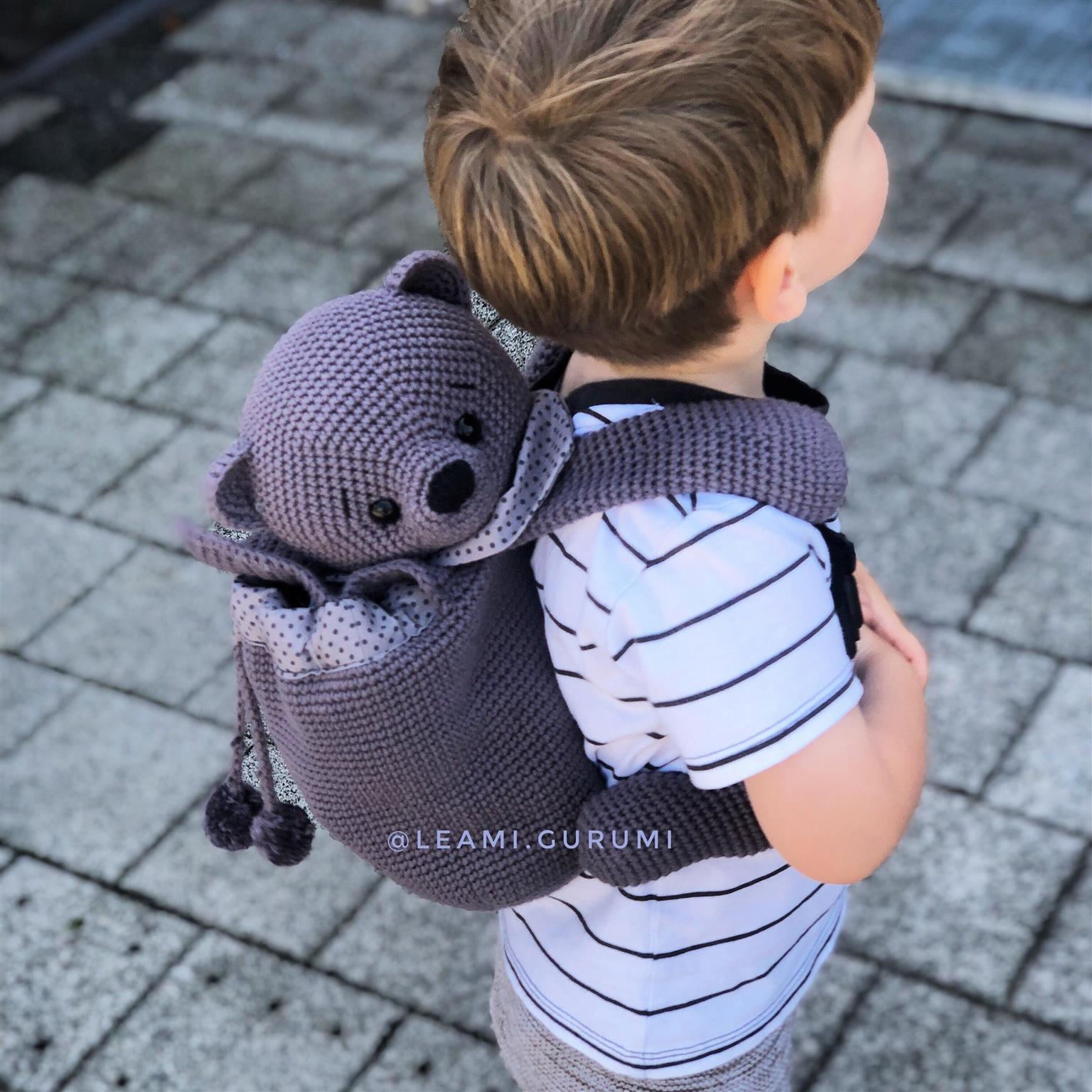 PDF ENGLISH Backpack Teddy Micha, crochet pattern by leami