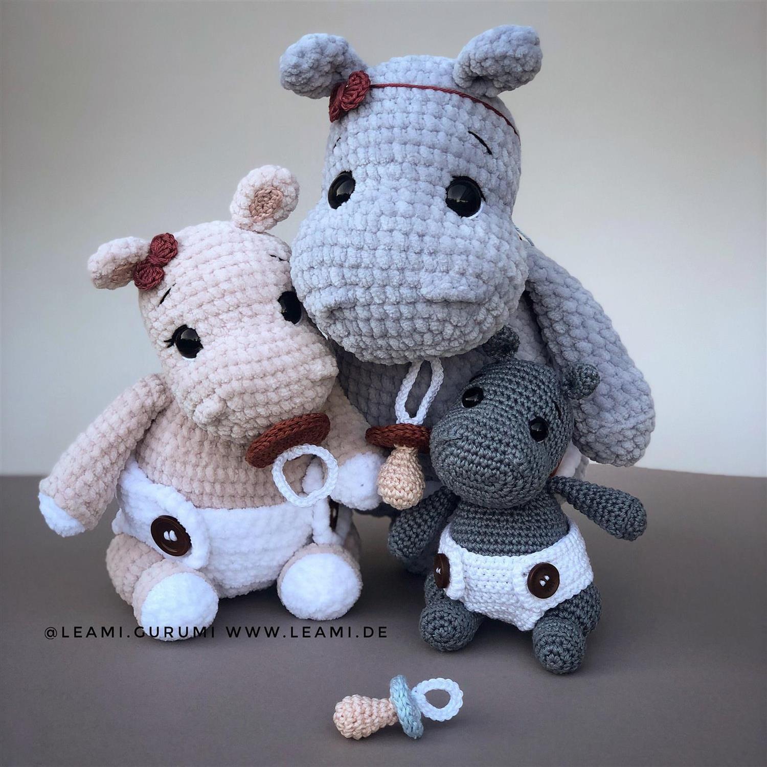 PDF + 3 videos Crochet Pattern ENGLISH Hippo Hena by leami