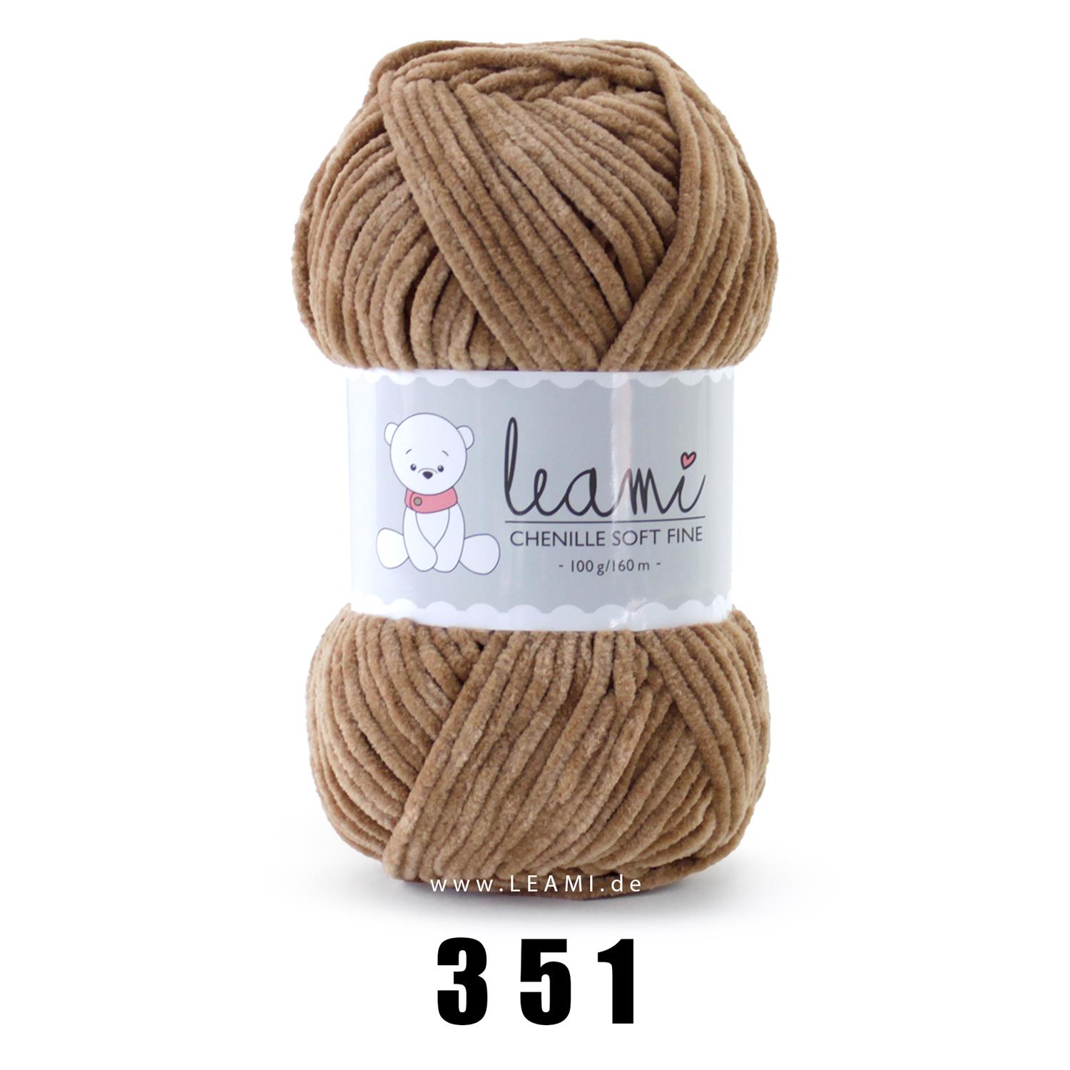 LEAMI Chenille Soft FINE, 351 brown