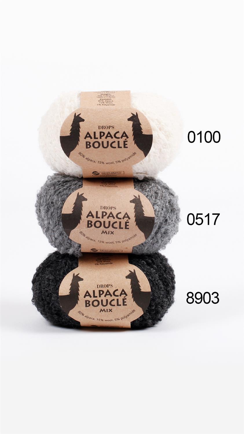 Drops Alpaca Bouclé 0517 grau