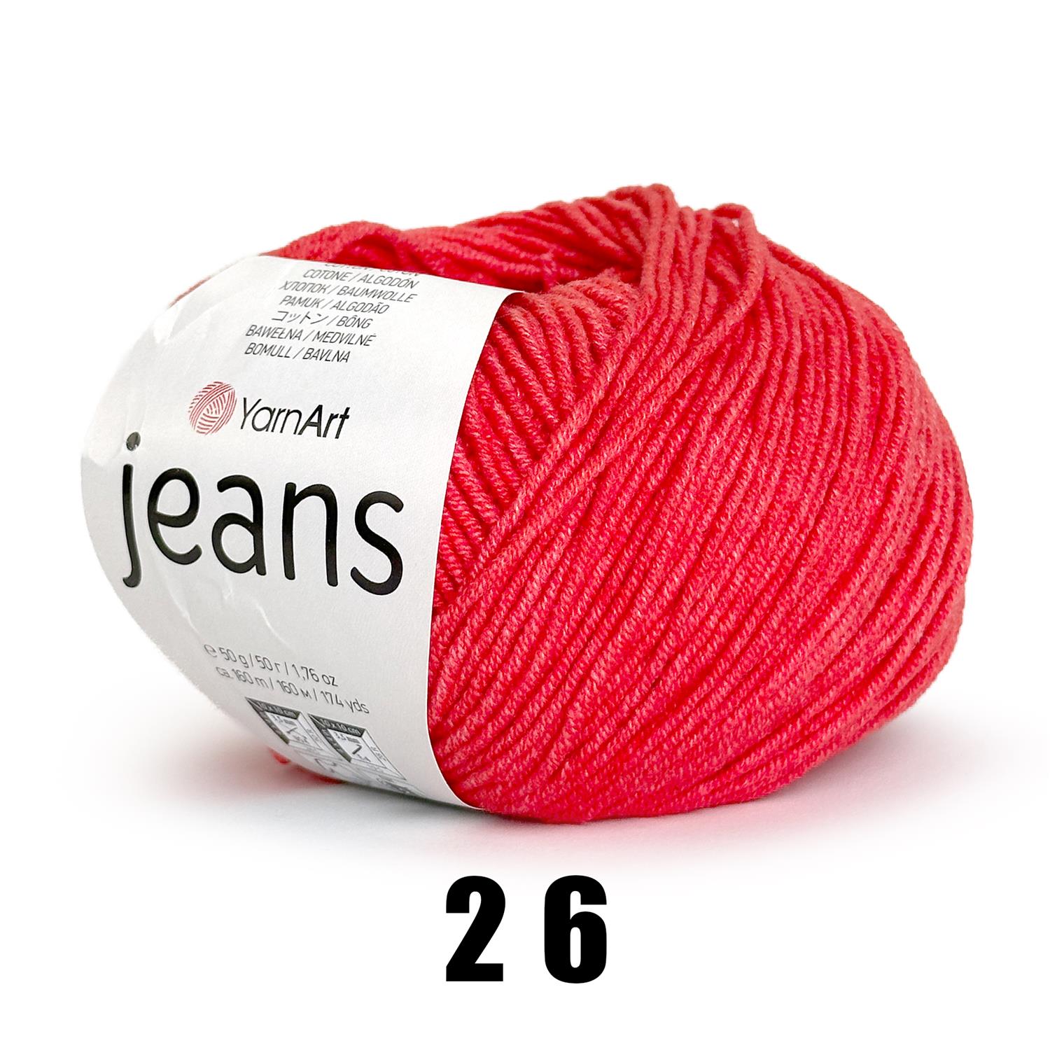 YarnArt Jeans (50g/160M) 26 rot